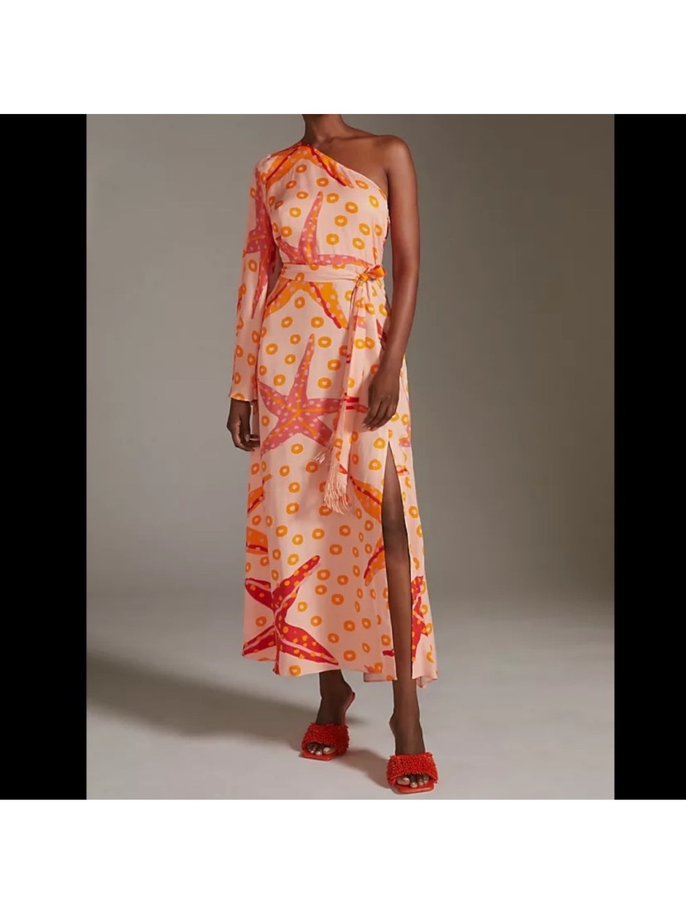 Farm Rio starfish printed one shoulder dress size SP